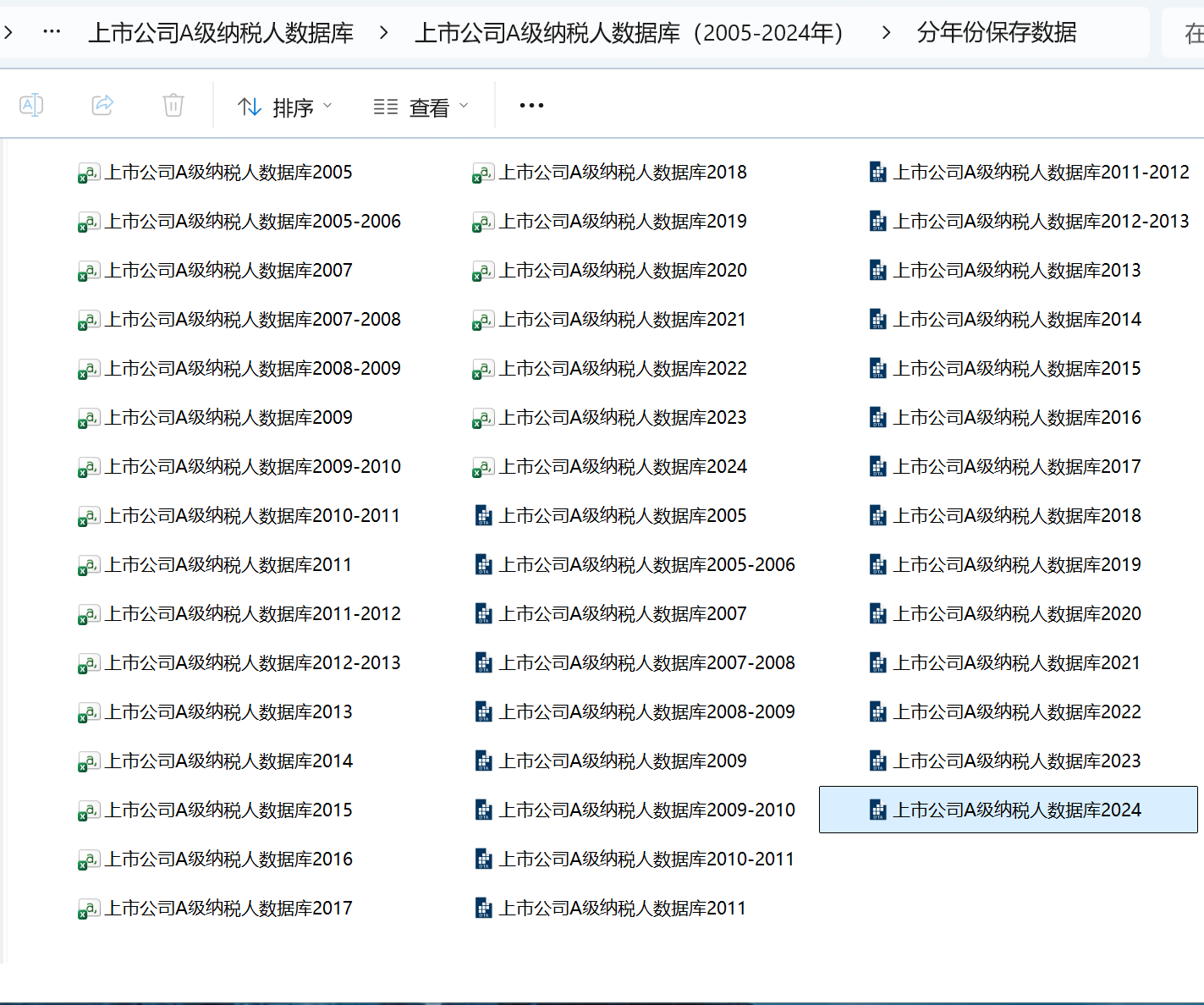 2上市公司A级纳税人数据库-分年份